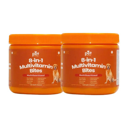 Pet Daddy 8-In-1 Multivitamin Bites for Dogs - 120 Chews for Joint Skin Omega 3 Support - Heart Immune Health - Coq10 Cod Liver Oil