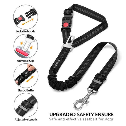 Car Seat Belt Dog Leash, Length Adjustable Pet Safety Leash, Car Safety Leash, Dog Traction Rope, Car Interior Accessories
