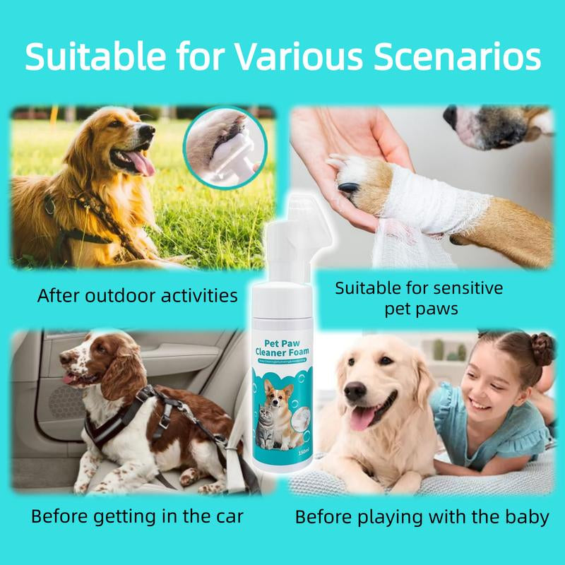 Pet Paw Cleaner for Dogs and Cats No Rinse Foaming Cleanser Gentle Hypoallergenic Ph Balanced Safe for All Pet Sizes