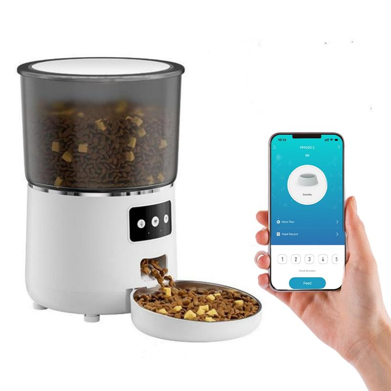 NPET Smart Automatic Pet Feeder Wifi Cat & Dog Food Dispenser with APP Remote Control 4L Large Capacity 1-9 Meals Schedule 10S Voice Recording Desiccant Storage Easy to Clean Timed Feeding for Cats and Small Dogs