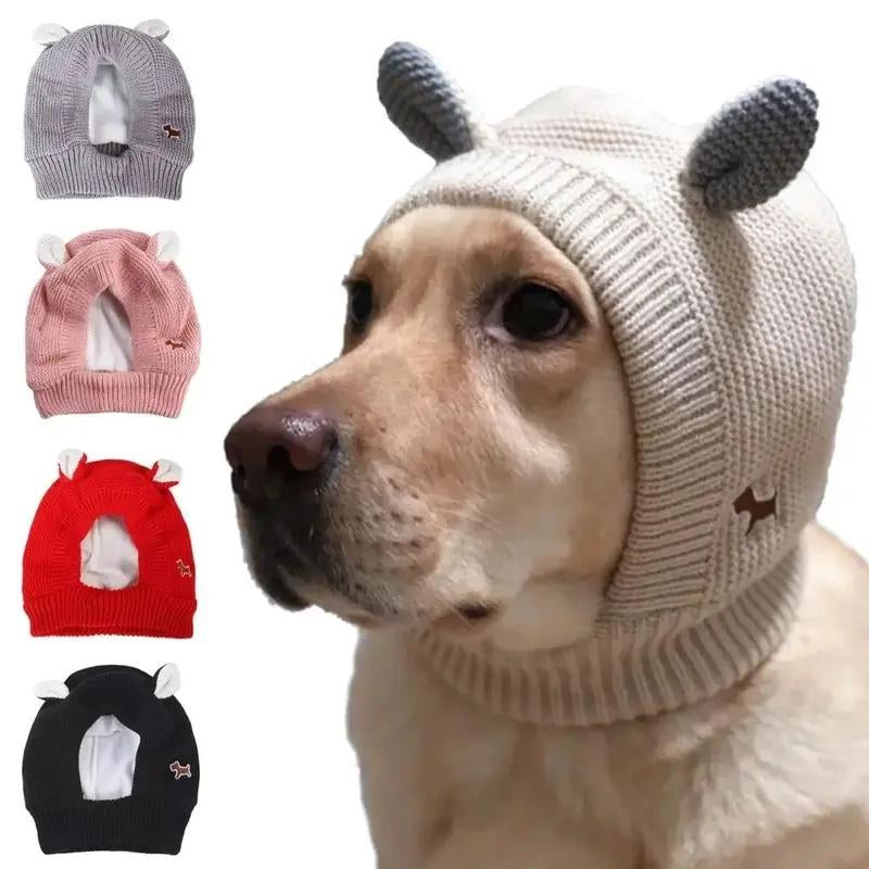Dog Silent Ear Muffs, Noise Protection Ear Covers, Large Dogs Knitted Hat Ears, Fabric Material, Pets Supplies
