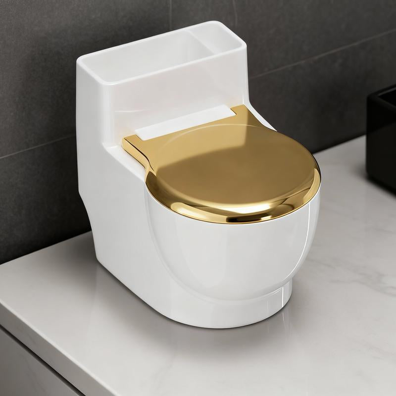 Toilet Water Dish for Pets Ceramic Toilet Shaped Pet Water Dispenser for Cat Dog Small Funny Bowl for Dogs and Cats Hilarious Gravity Pet Fountain