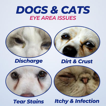 Wellix 110-Count Pet Eye Wipes - Gently Reduce Tear Stain, Debris, Discharge, Crust for Dogs & Cats