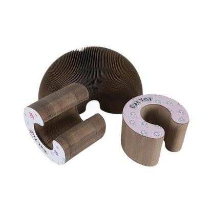 Magic Organ Cat Scratcher Board with Bell Ball, Interactive Cat Toy, Physical Exercise for Indoor Cats Toy- 1 Jingle Balls + Durable Cardboard