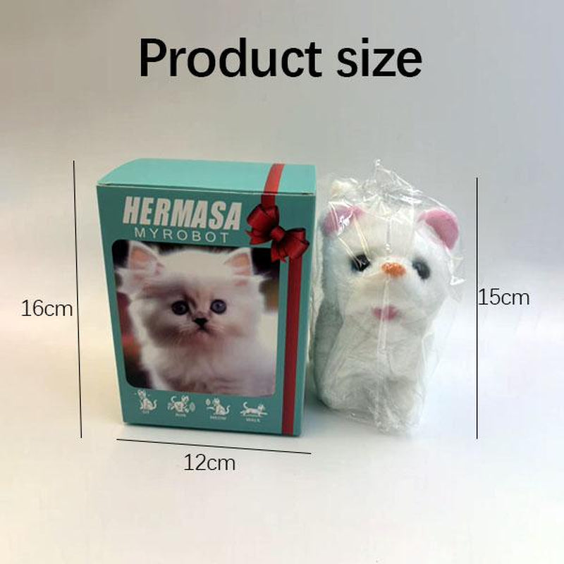 Interactive Robot Kitten, Realistic Plush Robotic Cat Toy That Walks, Wags Tail & Makes Sounds, Cute Pet Toy Gift for Kids & Adults, Perfect Christmas Present