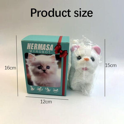 Interactive Robot Kitten, Realistic Plush Robotic Cat Toy That Walks, Wags Tail & Makes Sounds, Cute Pet Toy Gift for Kids & Adults, Perfect Christmas Present