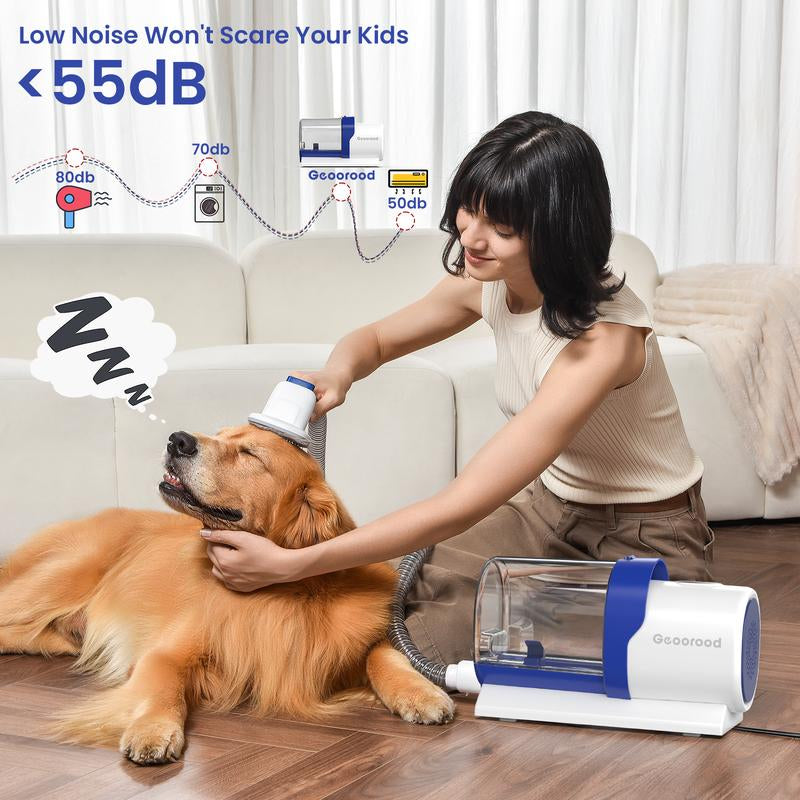 Holiday Haul - Geoorood Dog Grooming All-In-One Kit with Vacuum Brush 2.5L Large Pog, Stainless Steel Blades Lightweight Design 13Kpa Suction Force Portable Cleaning Set #Tiktokshopholidayhaul