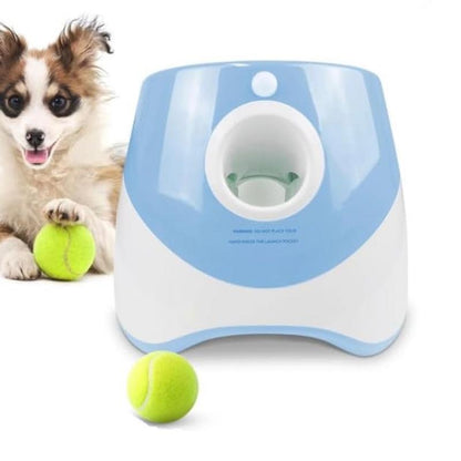 Automatic Dog Ball Launcher - Interactive Indoor & Outdoor Toy with 3 Tennis Balls, Easy Operation, Durable Construction, 30 Feet Launch Distance Toys Pet Dog Ball