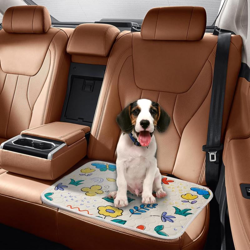 Washable Puppy Pads for Dog, 2 Packs 34"X36" / 18"X23" Small Pet Playpen Rugs and Mats Washable Litter Mats Easy Clean for Cats Rabbits Guniea Pigs Geometry Washable Reusable Dog Pee Pads Pet Training Pads Non Slip Mat Rug Highly Absorbent Flower