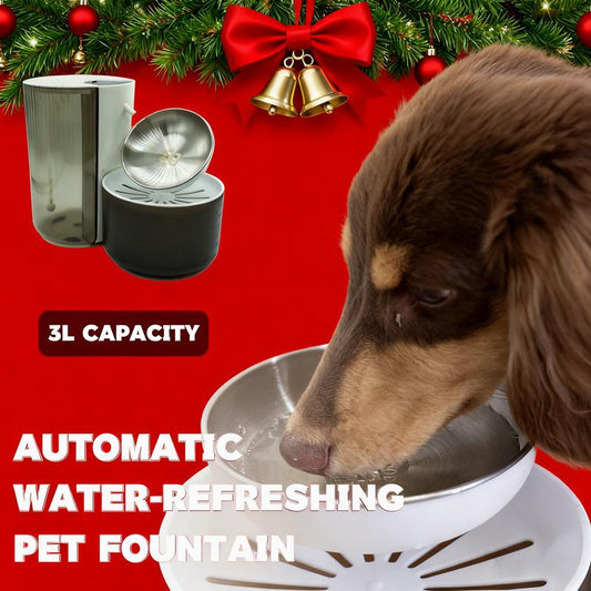 Smart Self-Refill Pet Water Fountain, Stainless Steel Bowl, 2025 New Arrival,Automatic Pet Water Dispenser, Pet Feeding Supplies for Small Dogs&Cats, Kitten Drinking Fountain, Dog&Cat Accessories, Cat Stuff, Cozyvibes Petlife.