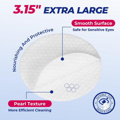 Wellix 110-Count Pet Eye Wipes - Gently Reduce Tear Stain, Debris, Discharge, Crust for Dogs & Cats