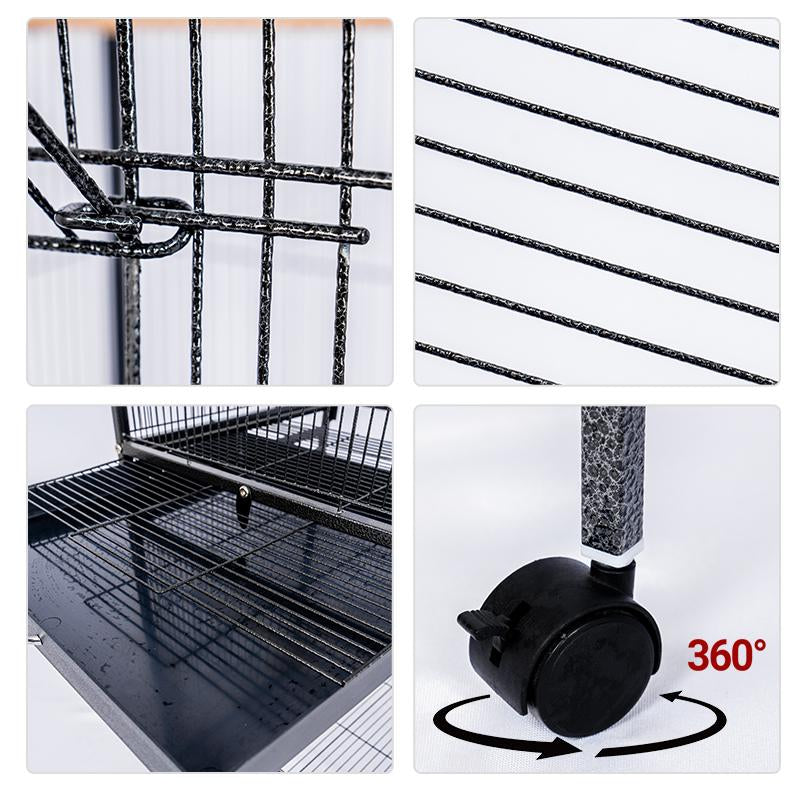 Baonan 45 Inch and 52 Inch Rooftop Luxury Large Bird Cage Large Flying Space Parrot Cage with Perch Suitable for Small Long Tailed Cockatiels Sun Conures Finches Green Cheeked Conures Budgies Lovebirds Indoor Outdoor Use