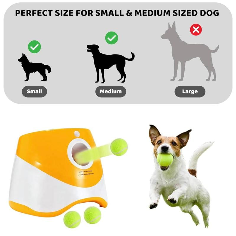 Automatic Dog Ball Launcher - Interactive Indoor & Outdoor Toy with 3 Tennis Balls, Easy Operation, Durable Construction, 30 Feet Launch Distance Toys Pet Dog Ball