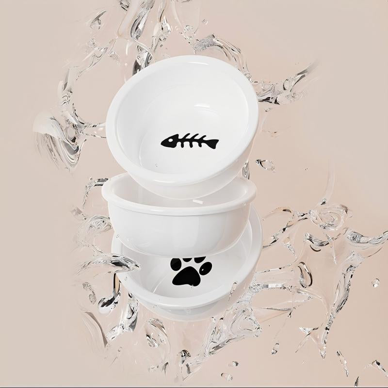 【Tiktokshopblackfriday】Ceramic Double Pet Bowl, Elevated Anti-Slip Food and Water Dish for Cats and Dogs Green
