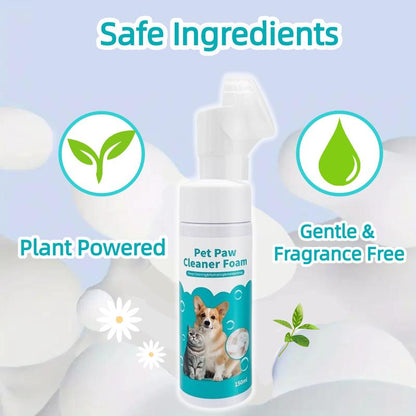 Pet Paw Cleaner for Dogs and Cats No Rinse Foaming Cleanser Gentle Hypoallergenic Ph Balanced Safe for All Pet Sizes