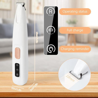 Dog Paw Trimmer with LED Light, Upgraded Paw Trimmer for Dogs, Electric Dog Clippers for Groomming with Led Display, Waterproof Low Noise Pet Hair Shaver for Dogs Cats