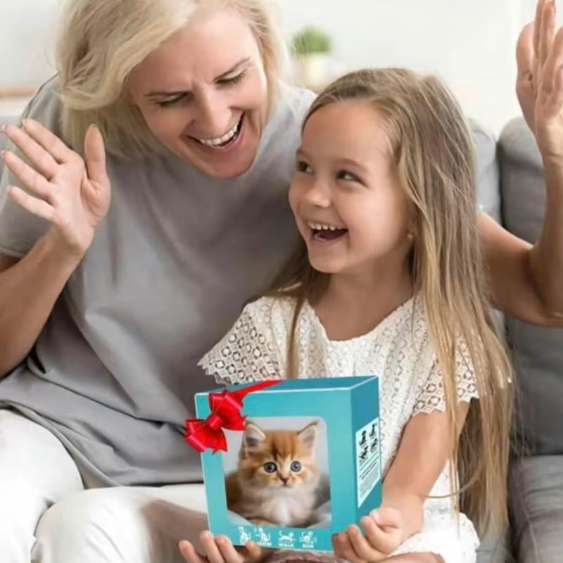 Interactive Robot Kitten, Realistic Plush Robotic Cat Toy That Walks, Wags Tail & Makes Sounds, Cute Pet Toy Gift for Kids & Adults, Perfect Christmas Present