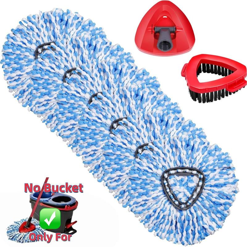 Spin Mop Head Replacement & Shower Floor Scrubber，Compatible with Ocedar Rinseclean 2 Tank Mop System,Microfiber Mop Refill Heads for Cleaning All Hard-Surfaced Floor