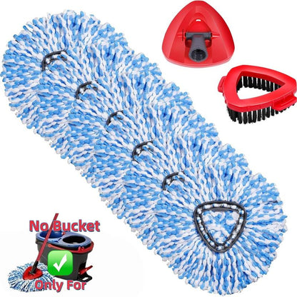 Spin Mop Head Replacement & Shower Floor Scrubber，Compatible with Ocedar Rinseclean 2 Tank Mop System,Microfiber Mop Refill Heads for Cleaning All Hard-Surfaced Floor
