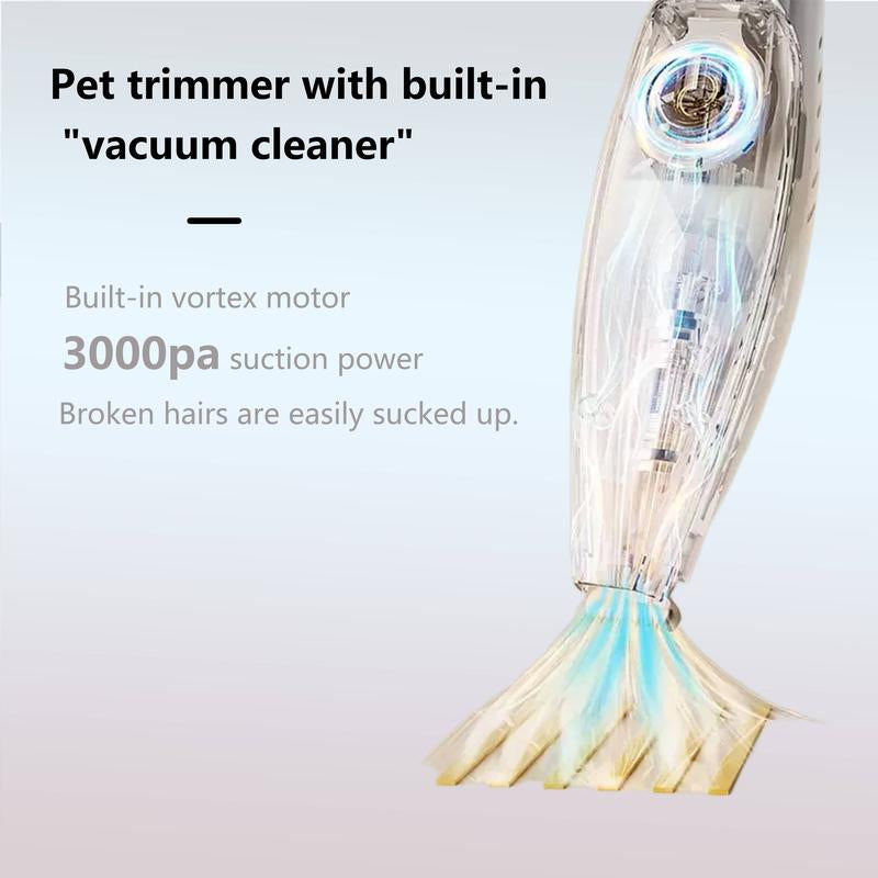 [Bb]Cordless Silent Dog Clipper with Shaving & Suction Functions, Rechargeable Pet Hair Trimmer Kit, Pet Paw Trimmer, Small Grooming Scissors for Dogs and Cats, Pet Grooming Tools, Low-Noise Pet Hair Clipper