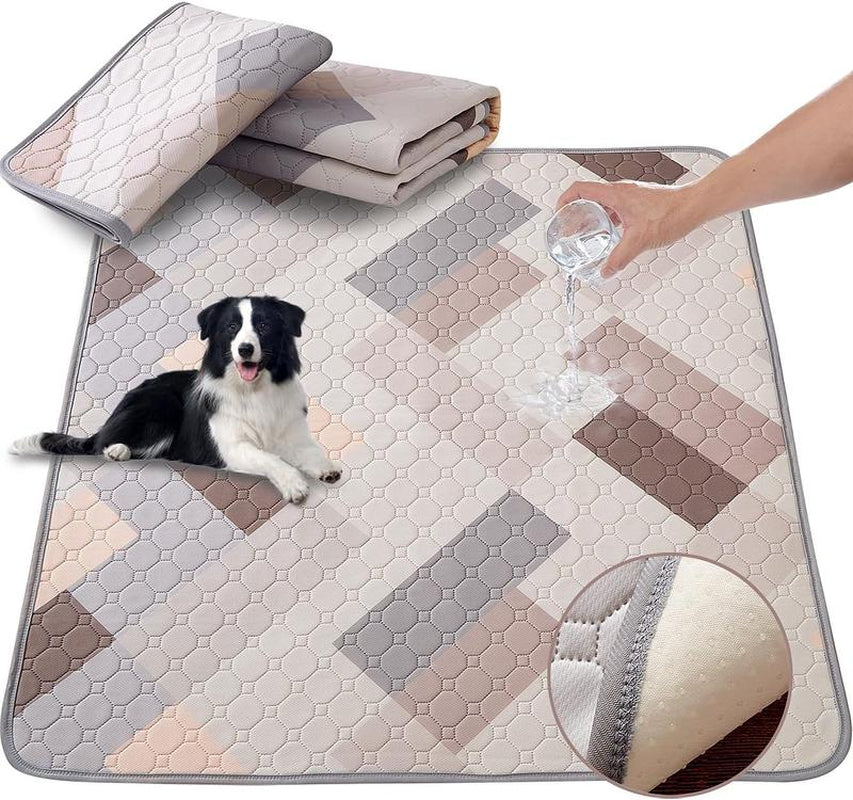 Washable Puppy Pads for Dog, 2 Packs 34"X36" / 18"X23" Small Pet Playpen Rugs and Mats Washable Litter Mats Easy Clean for Cats Rabbits Guniea Pigs Geometry Washable Reusable Dog Pee Pads Pet Training Pads Non Slip Mat Rug Highly Absorbent Flower