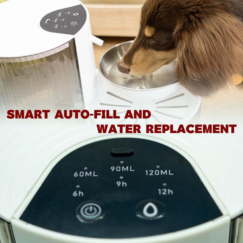 Smart Self-Refill Pet Water Fountain, Stainless Steel Bowl, 2025 New Arrival,Automatic Pet Water Dispenser, Pet Feeding Supplies for Small Dogs&Cats, Kitten Drinking Fountain, Dog&Cat Accessories, Cat Stuff, Cozyvibes Petlife.